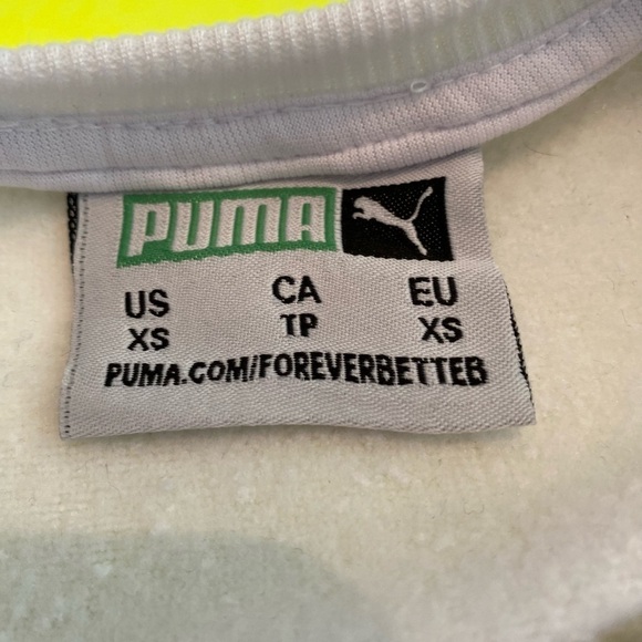 Puma crop long sleeve sweatshirt white size Xsmall NWT - Picture 6 of 9